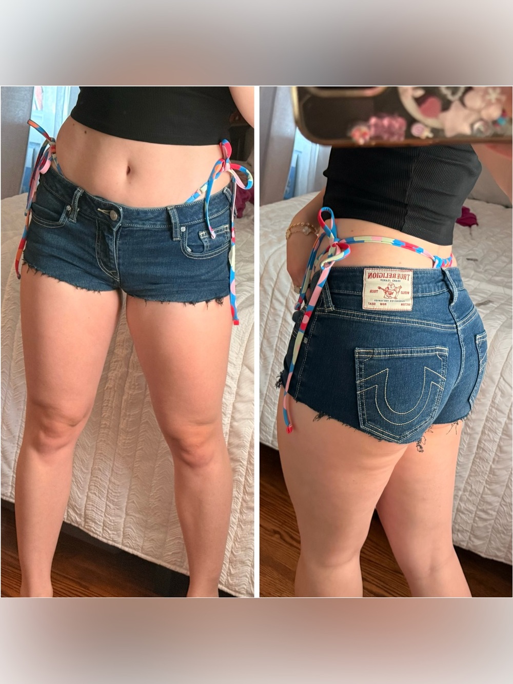 True religion low rise shorts